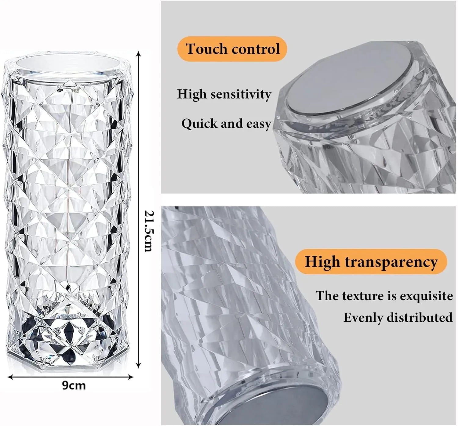 16 Colors Rose Rays Crystal Diamond Table Lamp